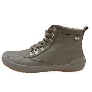 Keds Scout Ankle Rain Boots Womens 8 Olive Water Resistant Lace Up Lightweight
